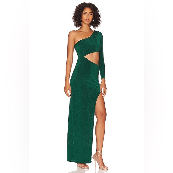 *NWOT* Camila Coelho Clarissa Midi Dress in Emerald Green - Picture 3 of 4